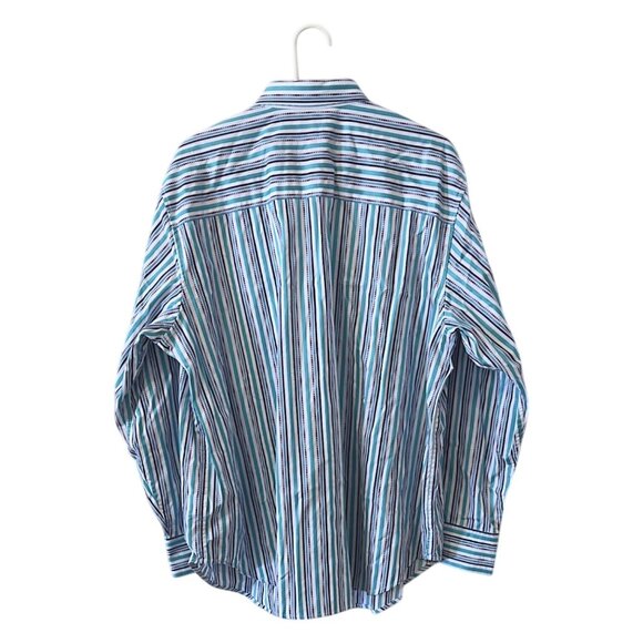 Robert Graham Multicolor Striped Long Sleeve Button-Down Dress Shirt Size 1XL - Picture 2 of 11